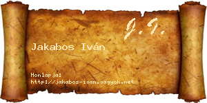Jakabos Iván névjegykártya